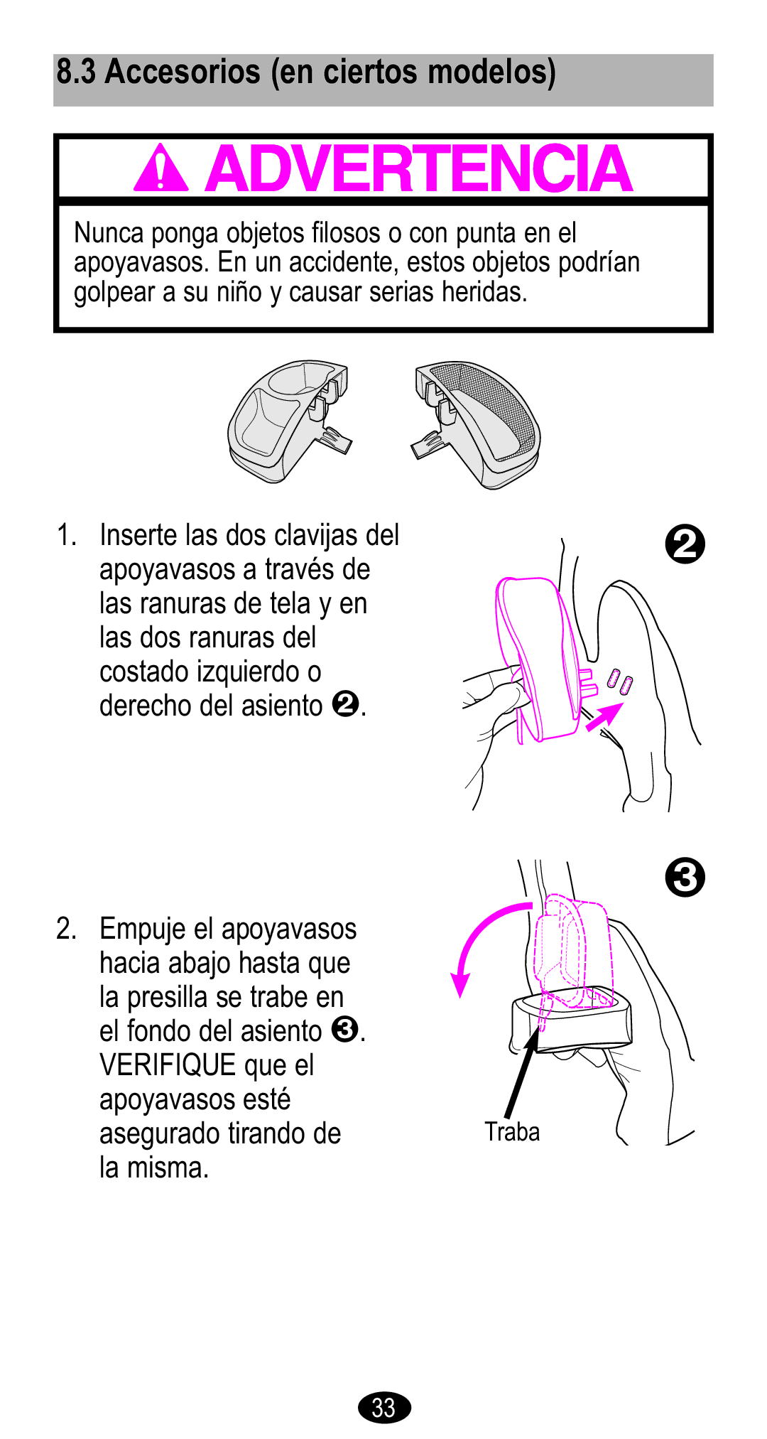 Graco Forward Facing Child Restraint manual Accesorios en ciertos modelos 