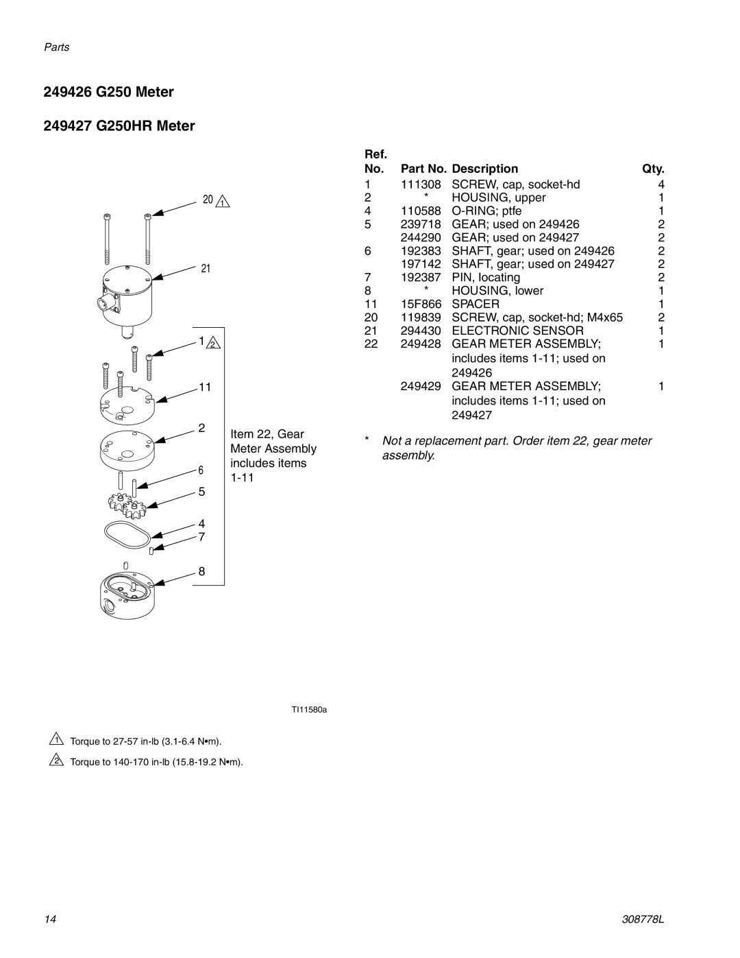 Graco G3000HR, g250 important safety instructions 249426 G250 Meter 249427 G250HR Meter 