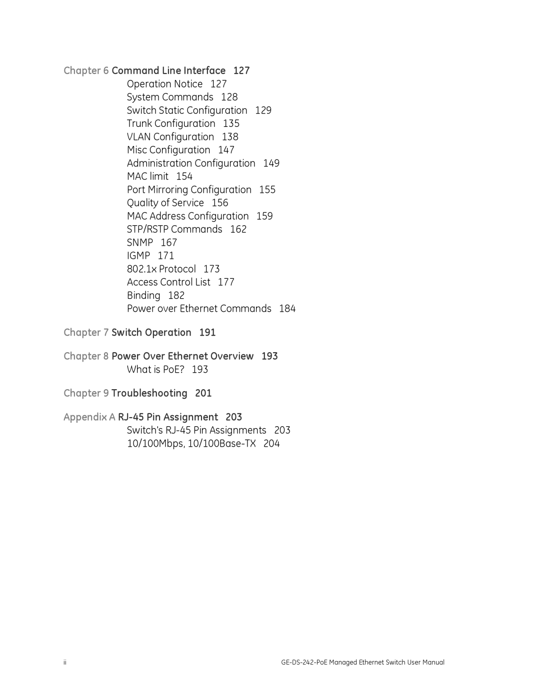 Graco GE-DS-242-POE manual Switch Operation Power Over Ethernet Overview, Troubleshooting 