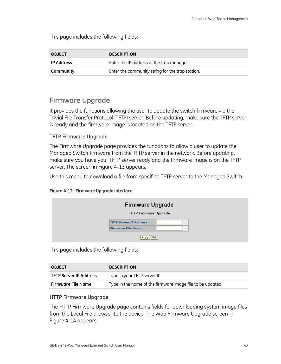 Graco GE-DS-242-POE manual Tftp Firmware Upgrade, Http Firmware Upgrade 