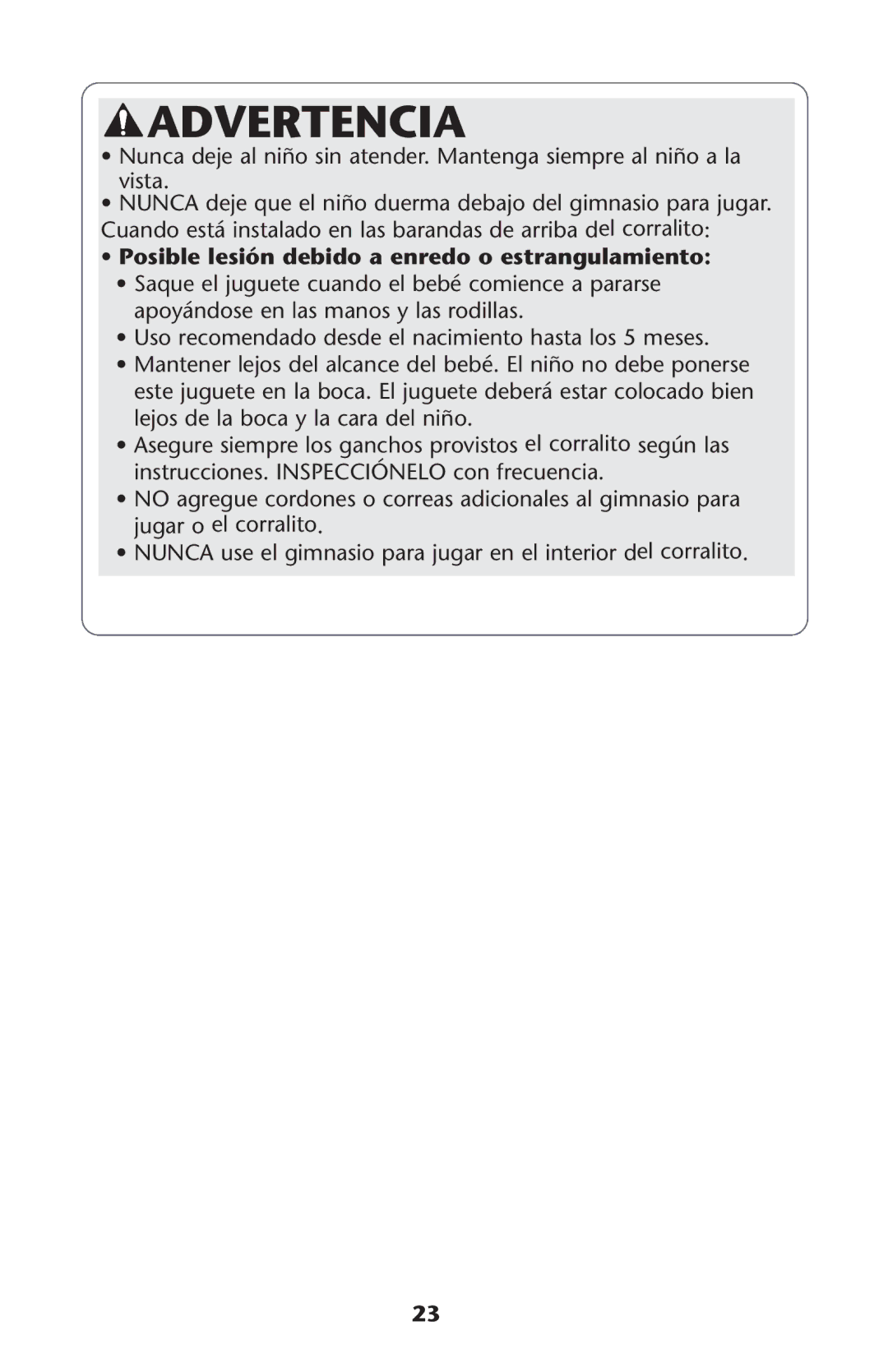 Graco Graco manual Posible lesión debido a enredo o estrangulamiento 