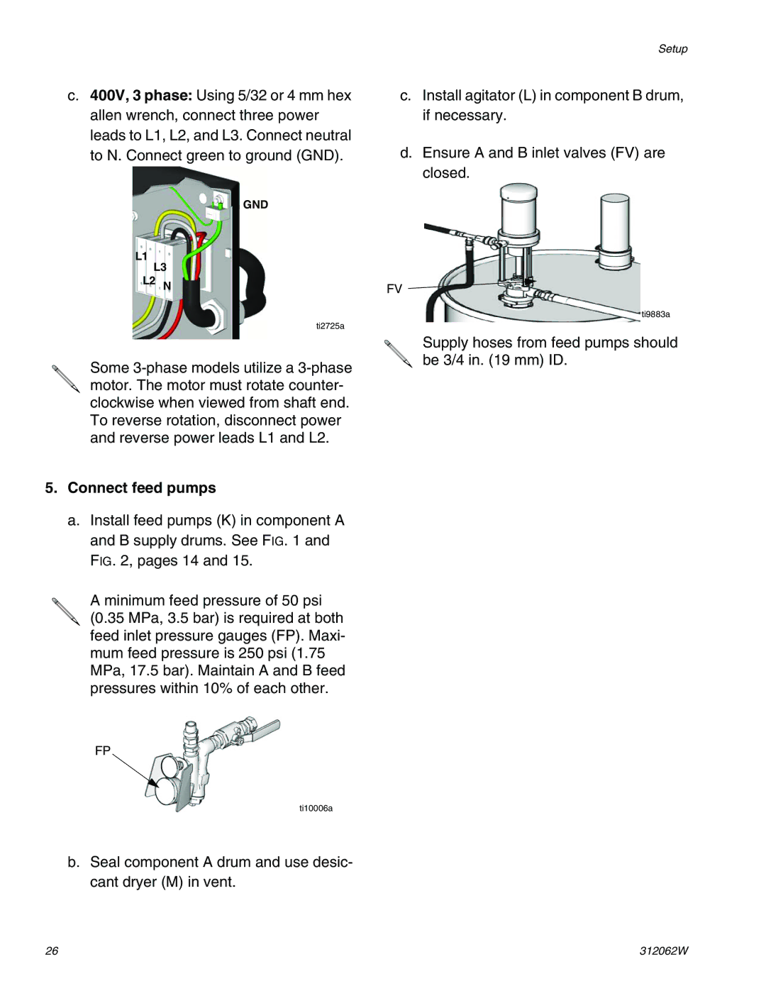 Graco H25, H50, H40 important safety instructions Connect feed pumps 