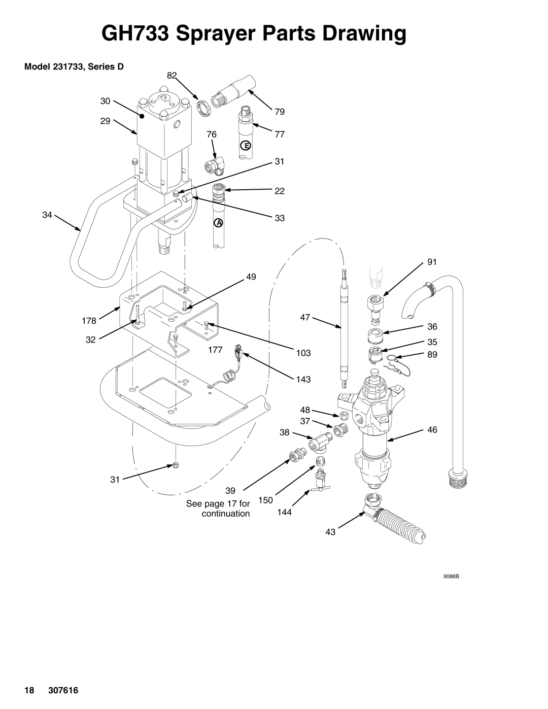 Graco Inc 230975, GH 733 important safety instructions GH733 Sprayer Parts Drawing, Model 231733, Series D 