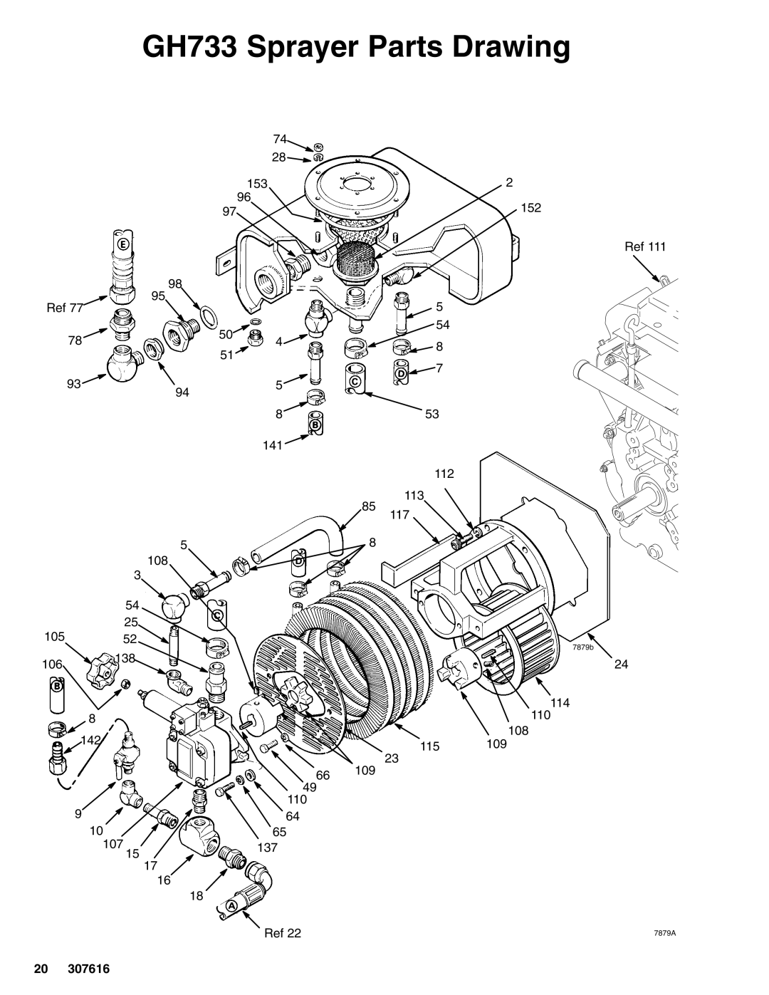 Graco Inc GH 733, 230975, 231733 important safety instructions 153 152 141 112 113 117 108 105 106 142 107 110 137 