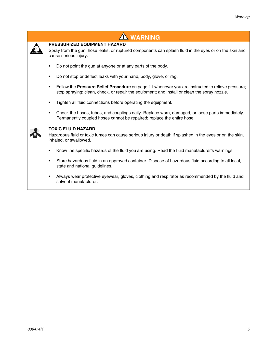 Graco Inc 233757 important safety instructions Pressurized Equipment Hazard 