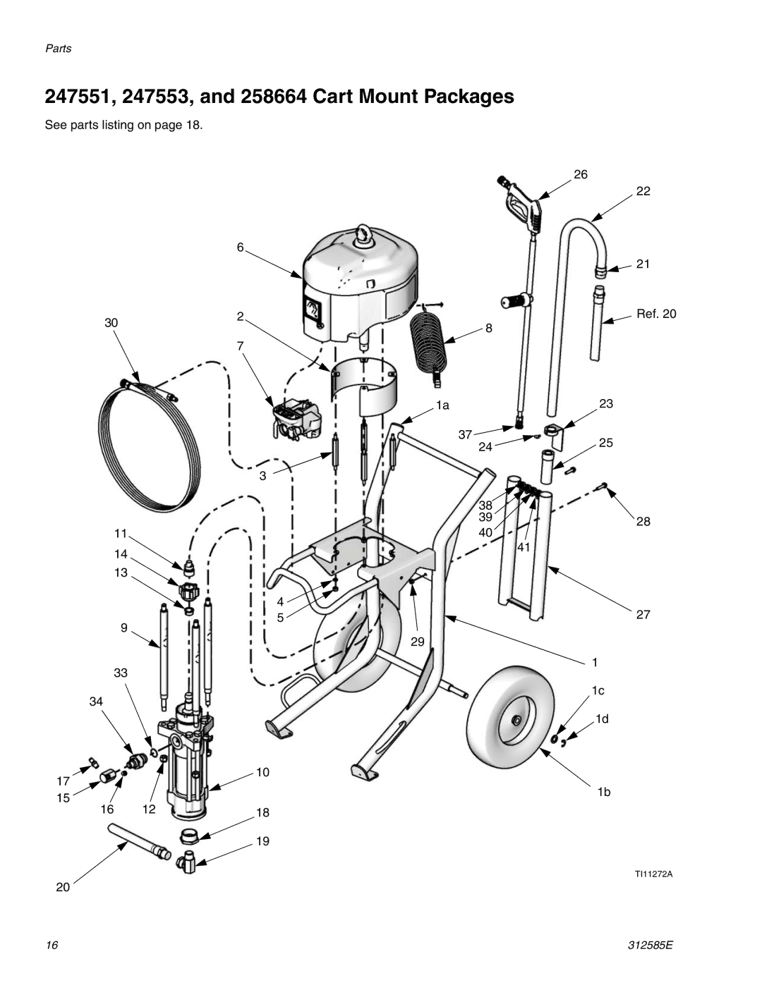 Graco Inc 247549, 247552, 247554, 258665, 312585E, 247550 247551, 247553, and 258664 Cart Mount Packages 