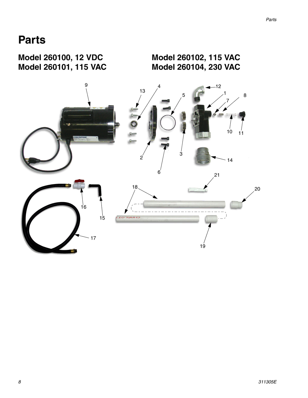 Graco Inc 260102, 260104, 260101, 260100 important safety instructions Parts 