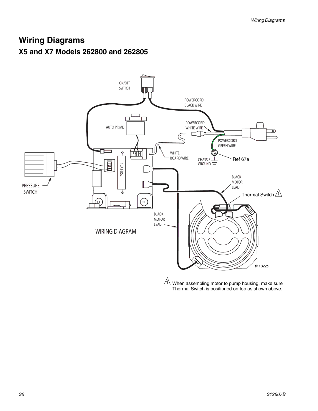 Graco Inc 261820 specifications Wiring Diagrams, X5 and X7 Models 262800 