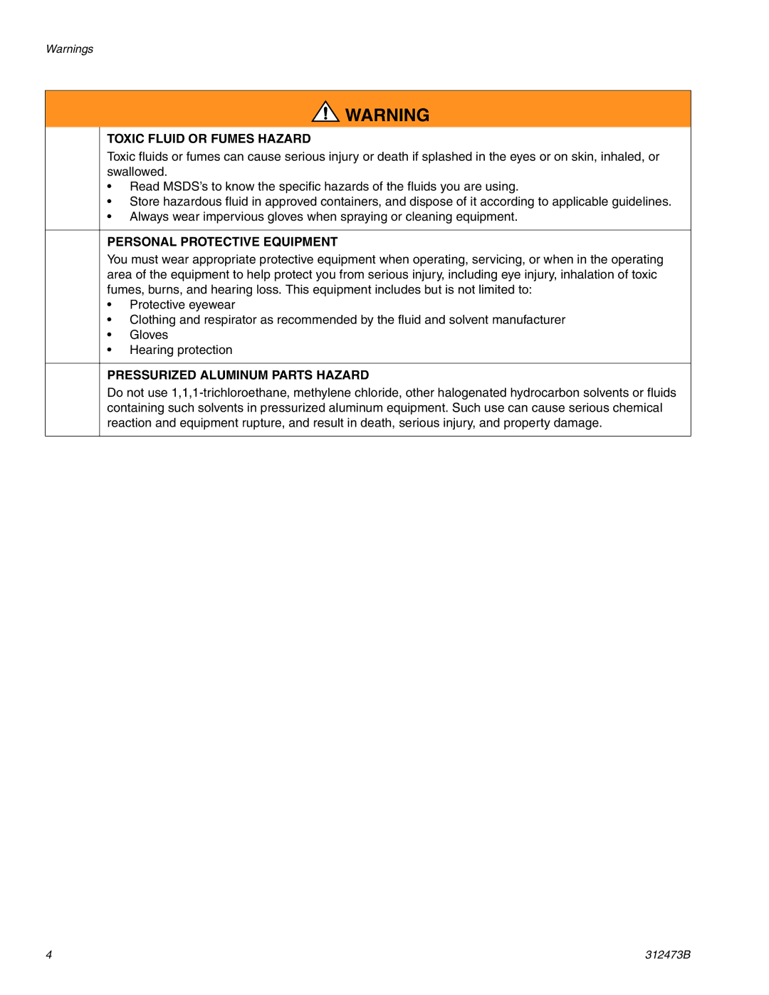 Graco Inc 289353, 289354, 312473B, TI10823A important safety instructions Toxic Fluid or Fumes Hazard 