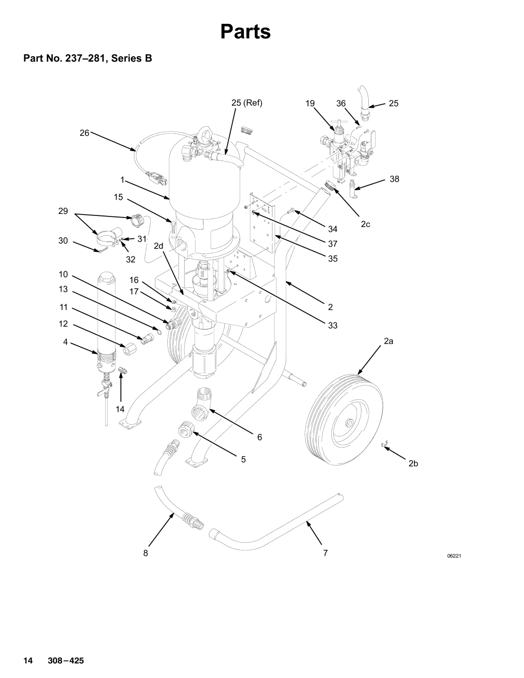 Graco Inc 308-425, 237-296 dimensions Part No -281, Series B 