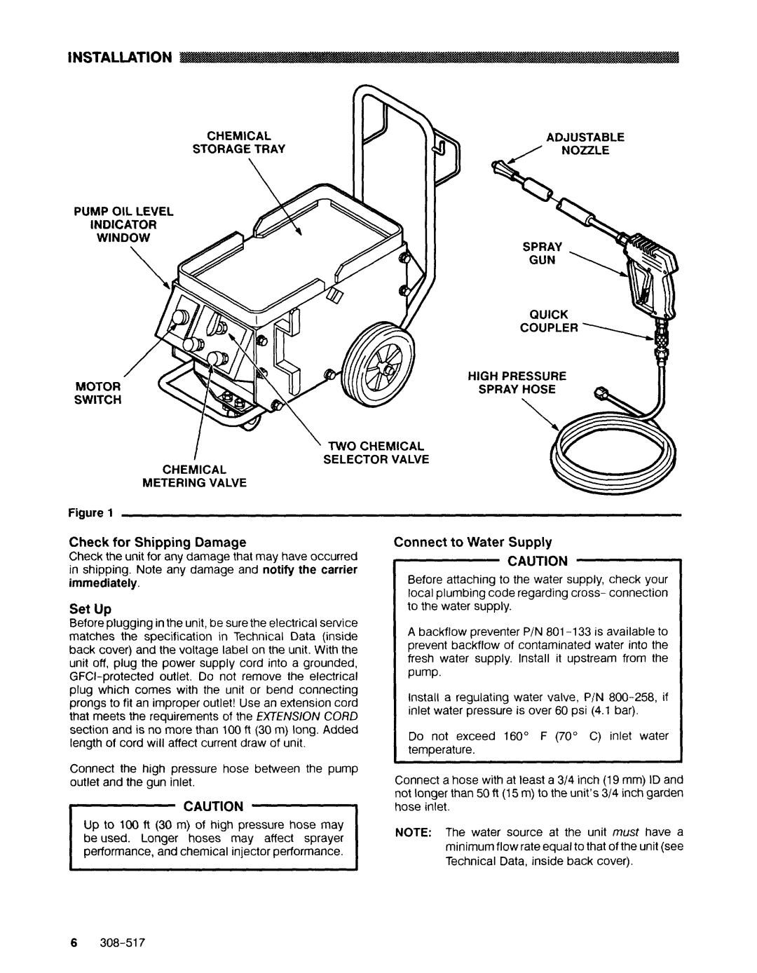 Graco Inc 308-517 manual Coupler, Check for Shipping Damage, Set Up, Connect to Water Supply 