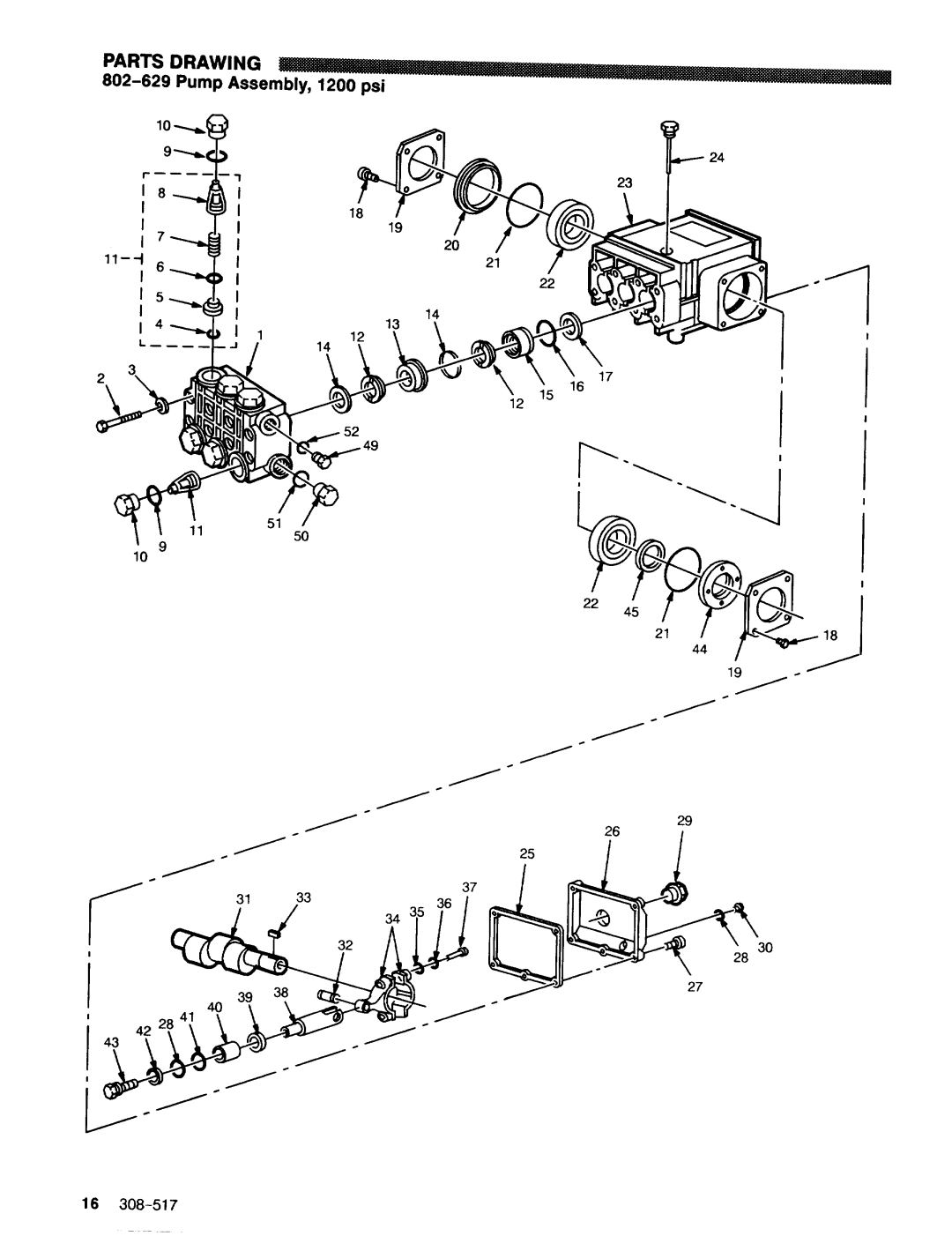 Graco Inc 308-517 manual 802-629Pump Asse, Parts Drawing 