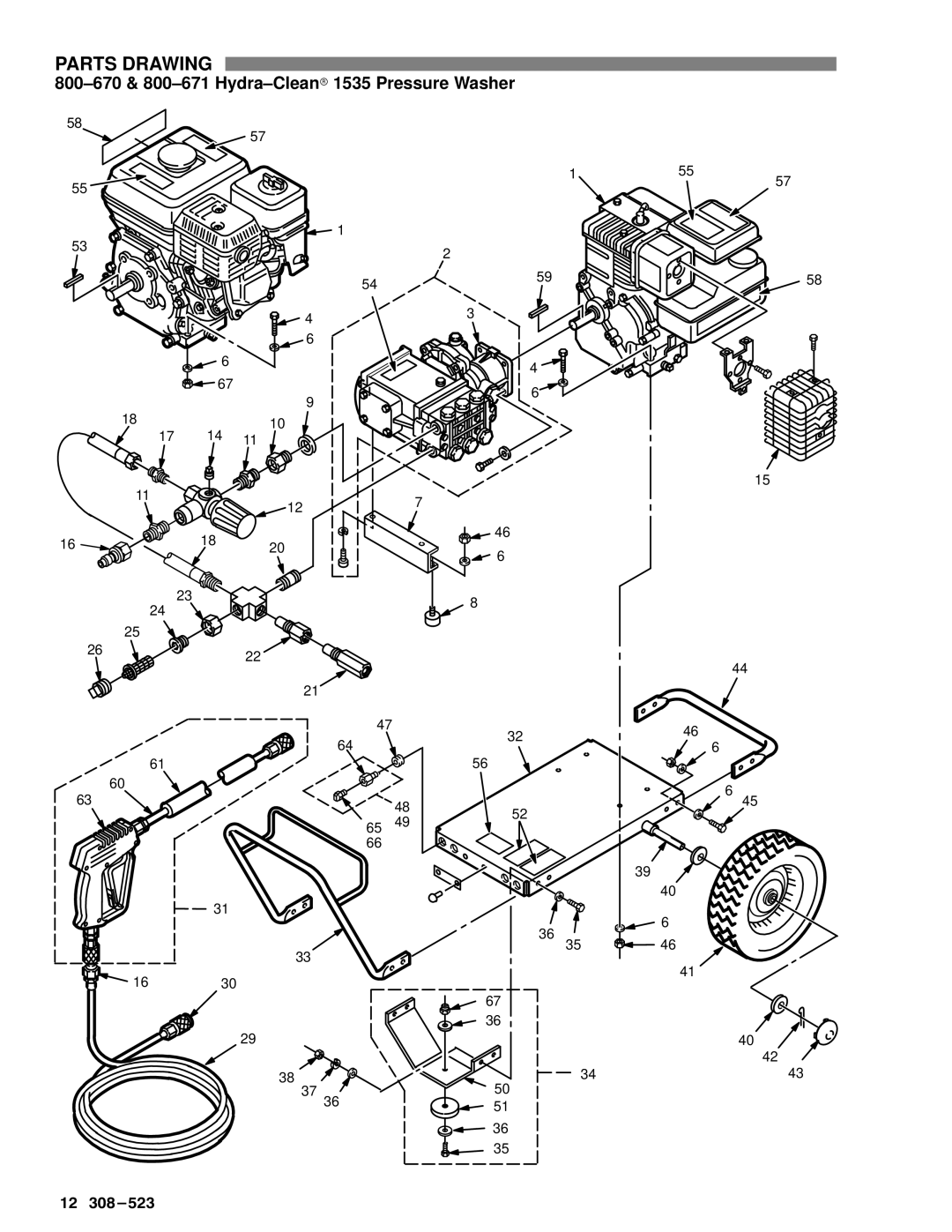 Graco Inc 800-674, 308-523, 800-672, 800-671, 800-670 manual 800±670 & 800±671 Hydra±Cleanr 1535 Pressure Washer 