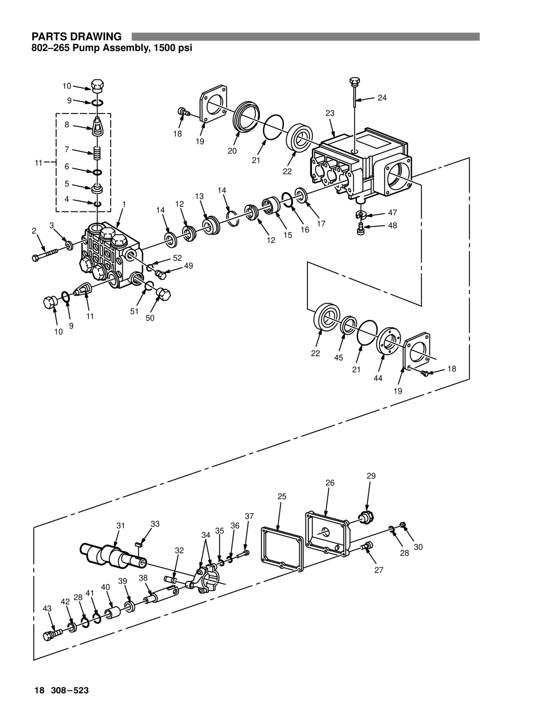 Graco Inc 800-671, 308-523, 800-672, 800-674, 800-670 manual 802±265 Pump Assembly, 1500 psi 