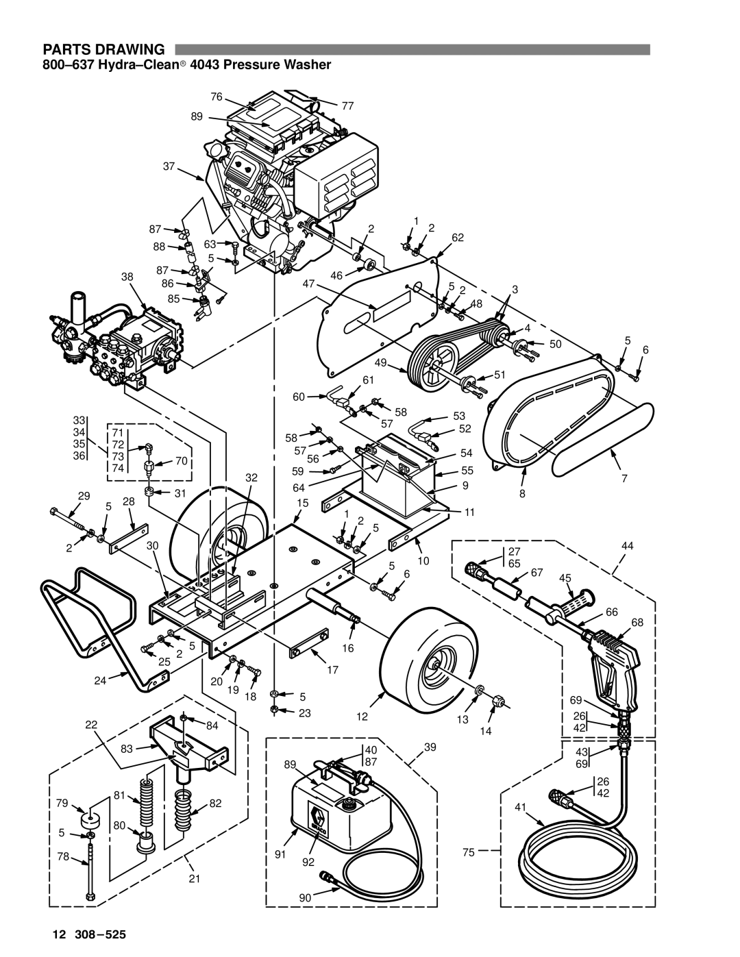 Graco Inc 3540, 308-525, 800-636, 800-635, 800-637, 800-681, 3050 manual 800±637 Hydra±Cleanr 4043 Pressure Washer 