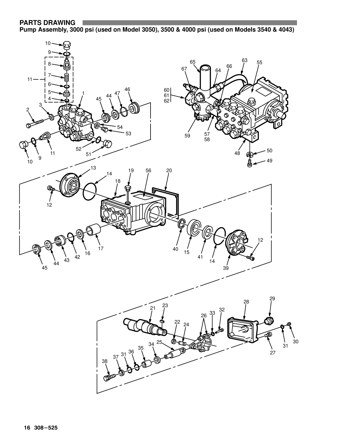 Graco Inc 800-635, 308-525, 800-636, 800-637, 800-681, 3540, 3050 manual Parts Drawing 