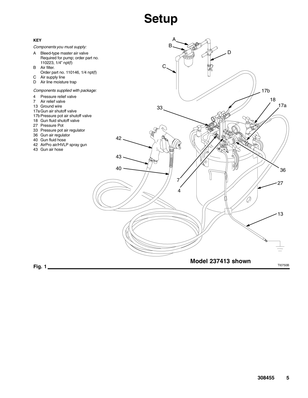 Graco Inc 237409, 308455K important safety instructions Model 237413 shown, Key 