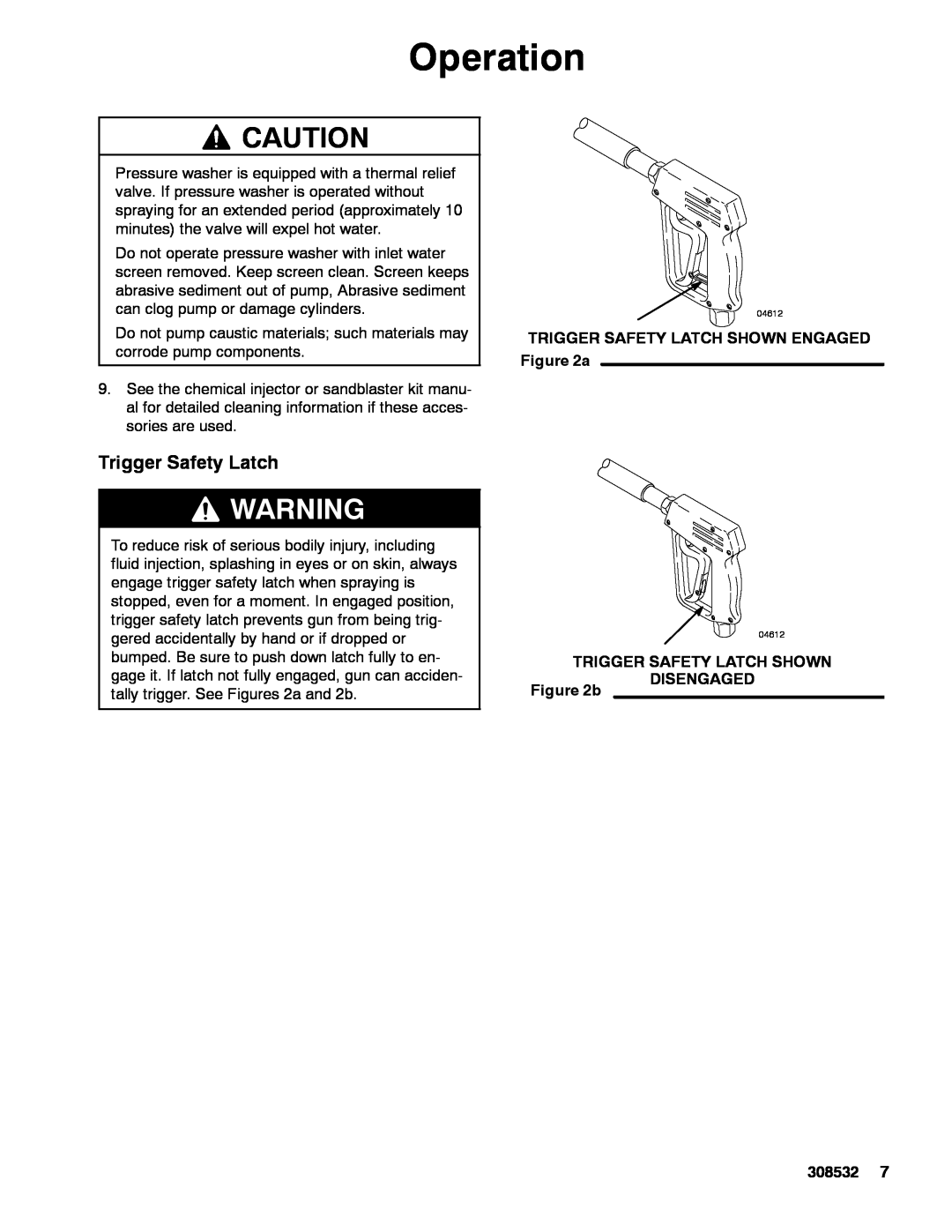 Graco Inc 4043, 308532S important safety instructions Trigger Safety Latch, Operation 