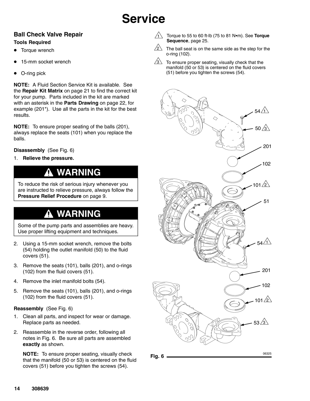 Graco Inc 308639L important safety instructions Ball Check Valve Repair 