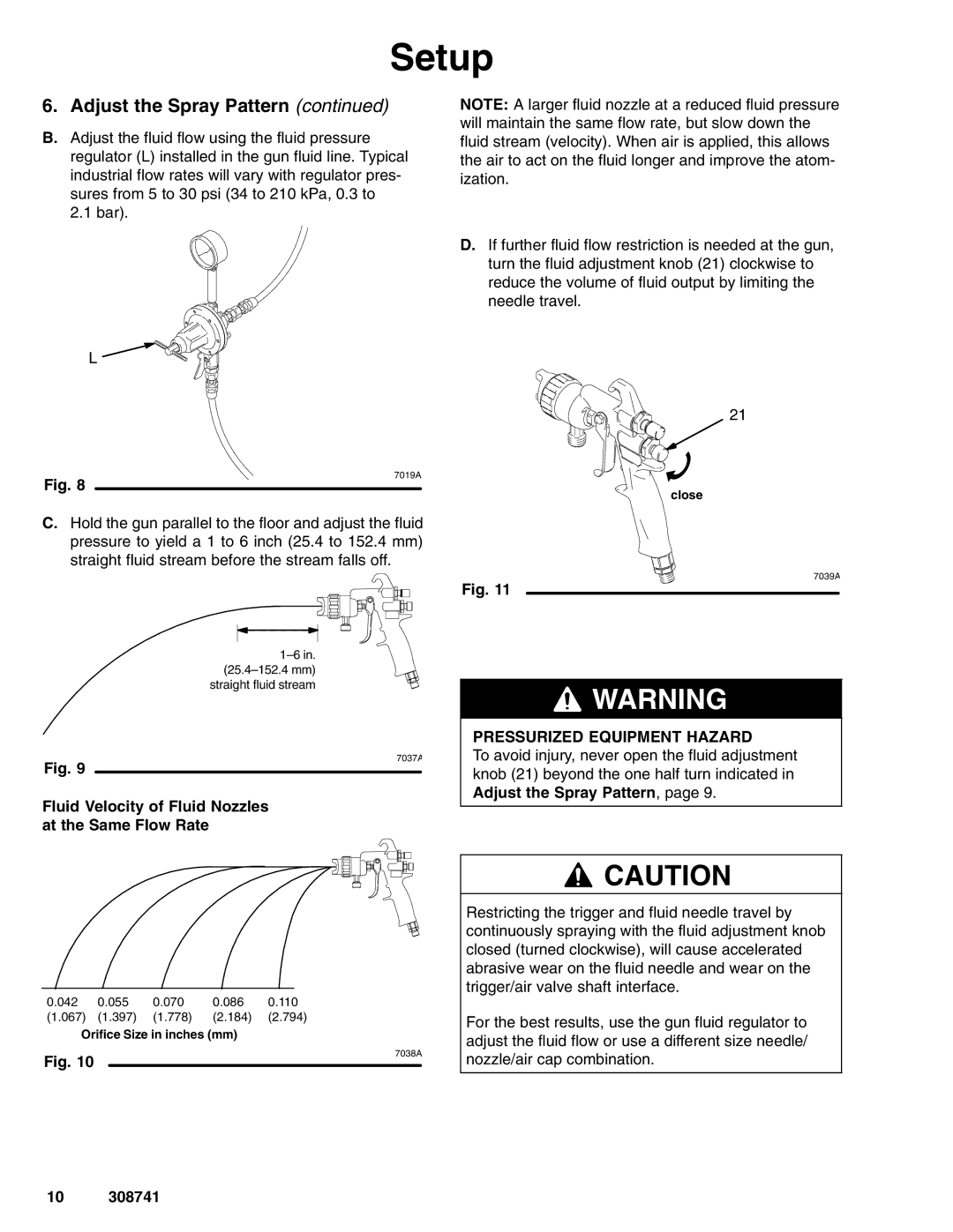 Graco Inc 308741N dimensions Fluid Velocity of Fluid Nozzles At the Same Flow Rate 