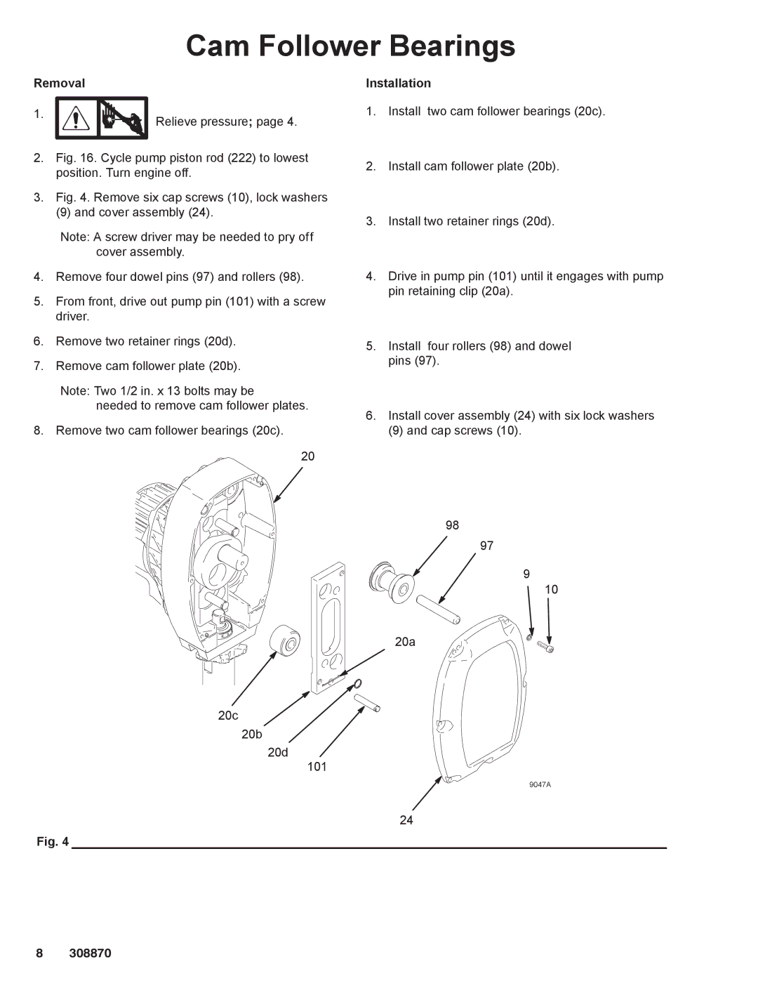 Graco Inc 308870 dimensions Cam Follower Bearings 