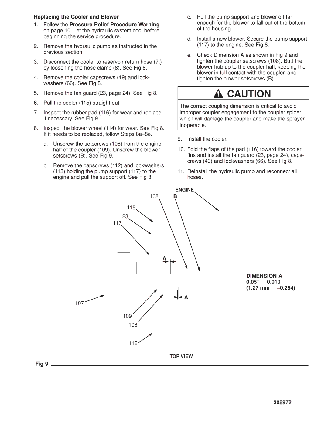 Graco Inc 308972 manual 108 B, Dimension a 0.05º Mm ±0.254 