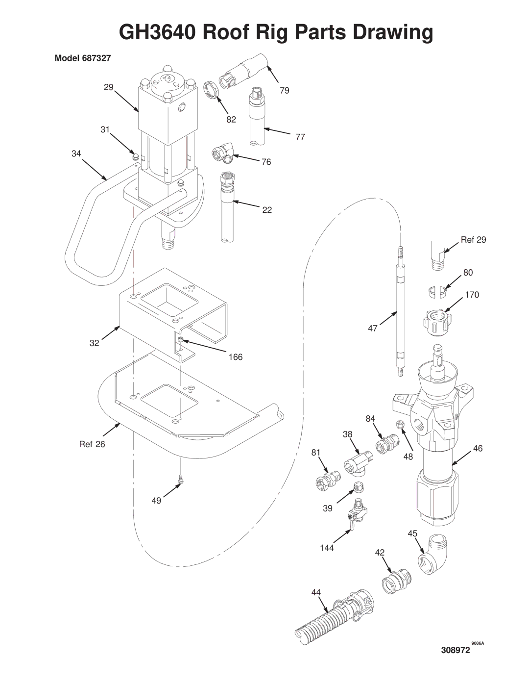 Graco Inc 308972 manual GH3640 Roof Rig Parts Drawing 