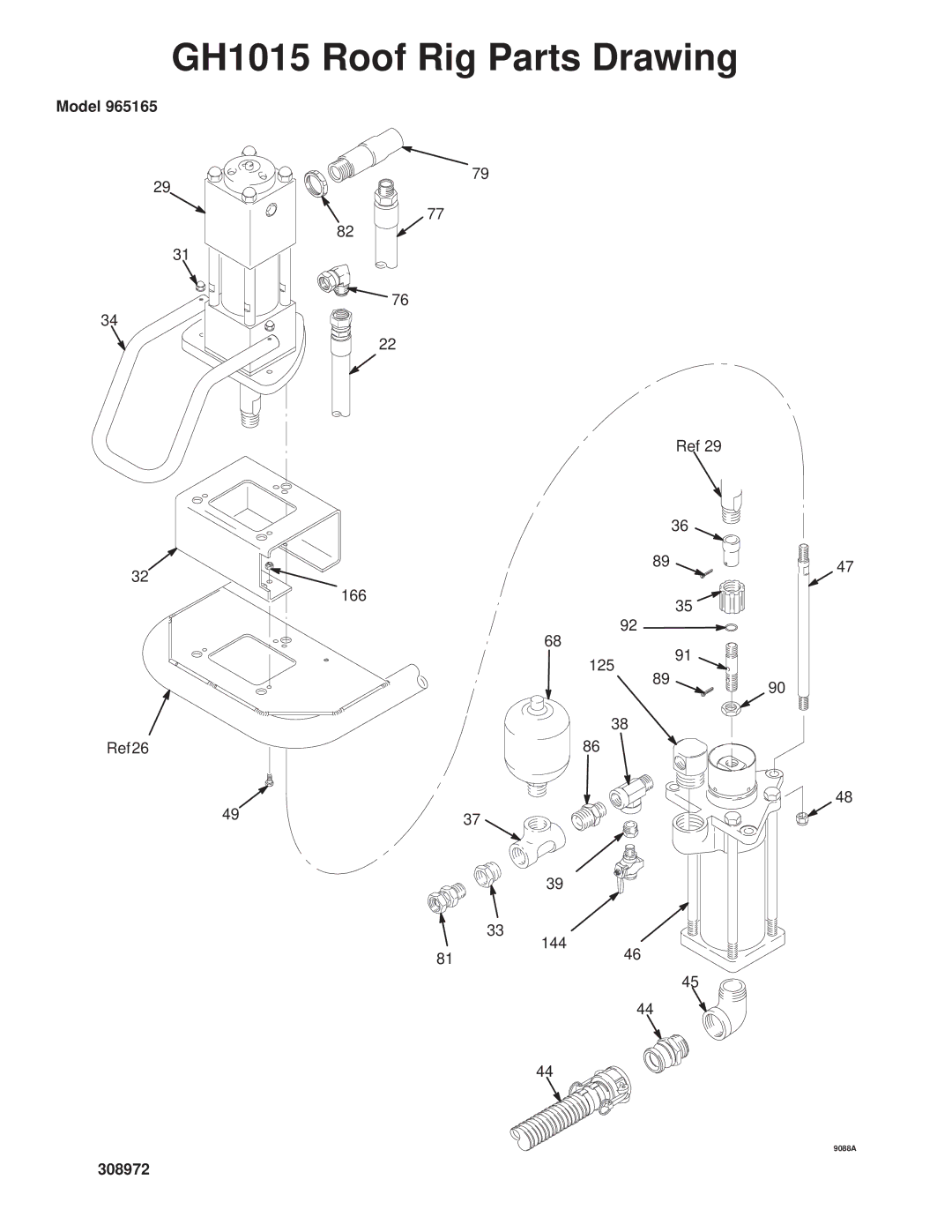 Graco Inc 308972 manual GH1015 Roof Rig Parts Drawing 