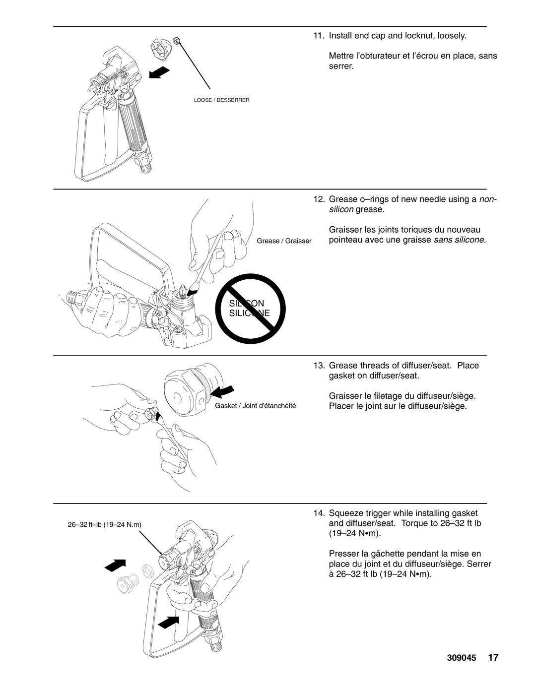 Graco Inc 309045K important safety instructions Grease / Graisser 