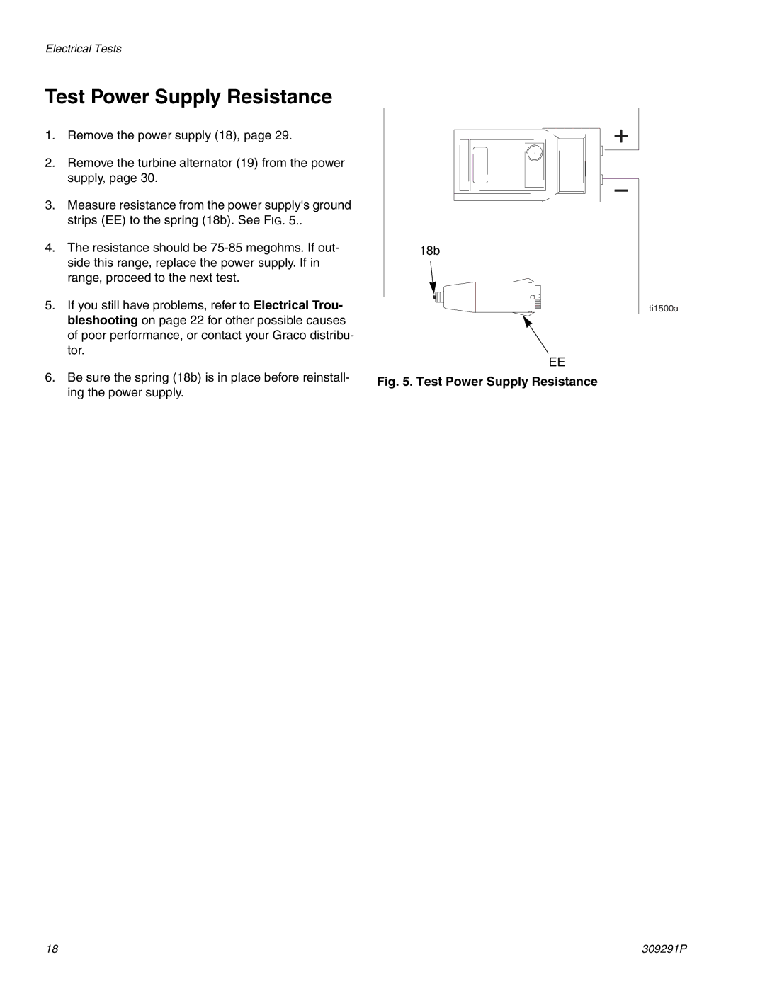 Graco Inc 309291P, 244399 important safety instructions Test Power Supply Resistance 