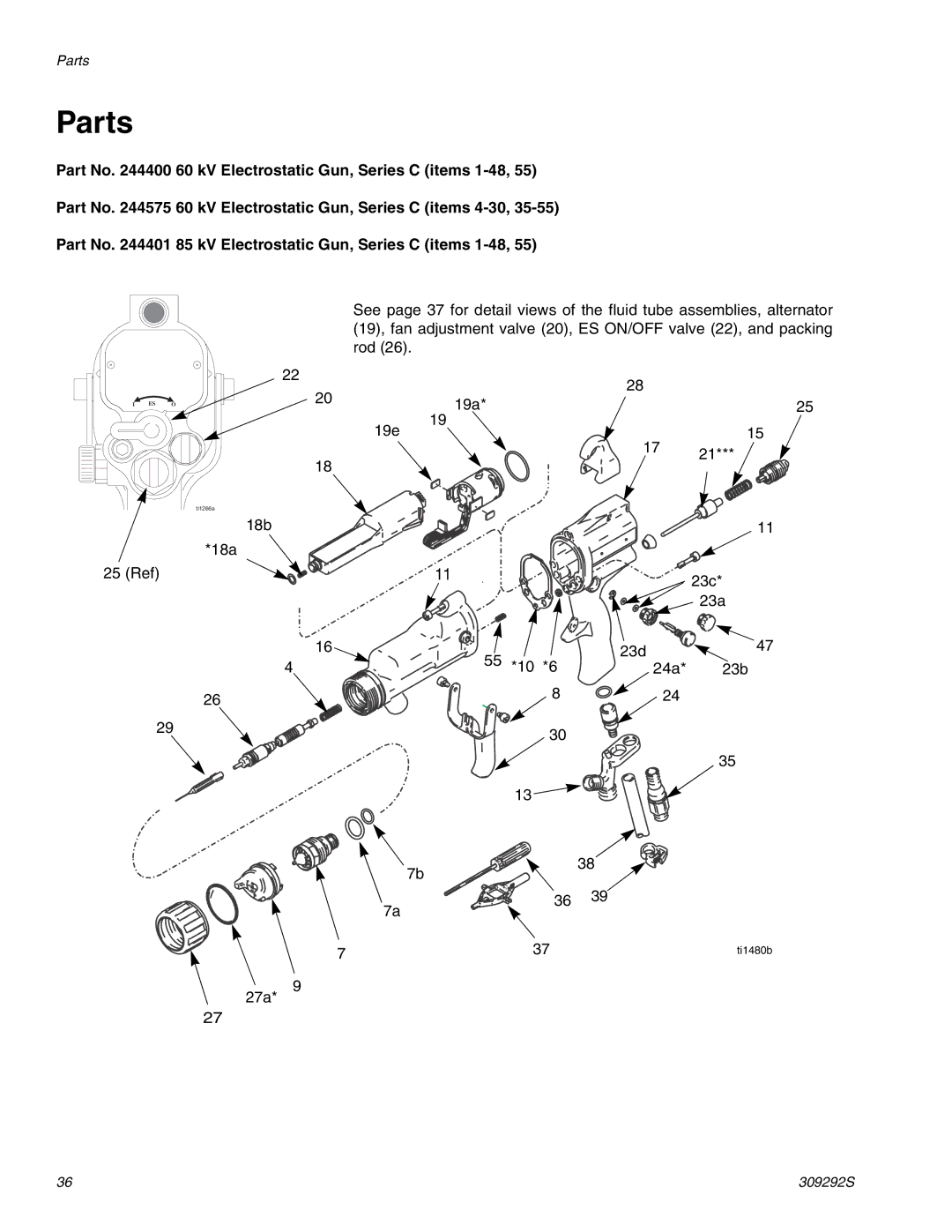 Graco Inc 309292S, ti1600a, ti1248a important safety instructions Parts 