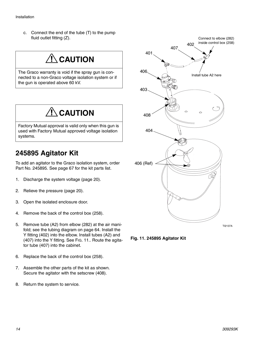 Graco Inc 244582, 309293K, 244581 important safety instructions Agitator Kit 