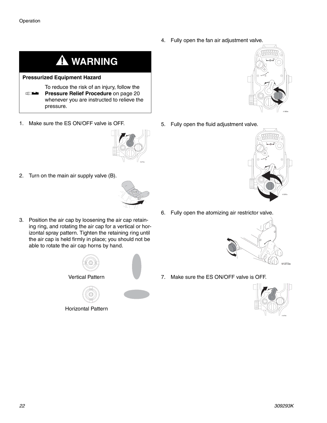 Graco Inc 244582, 309293K, 244581 important safety instructions Fully open the fluid adjustment valve 