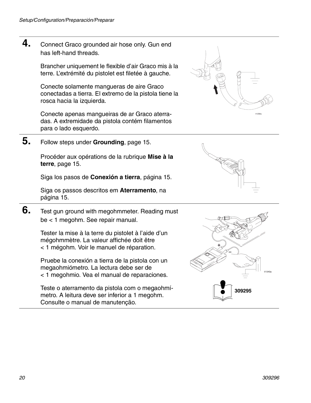 Graco Inc 309296F Megohmio. Vea el manual de reparaciones 