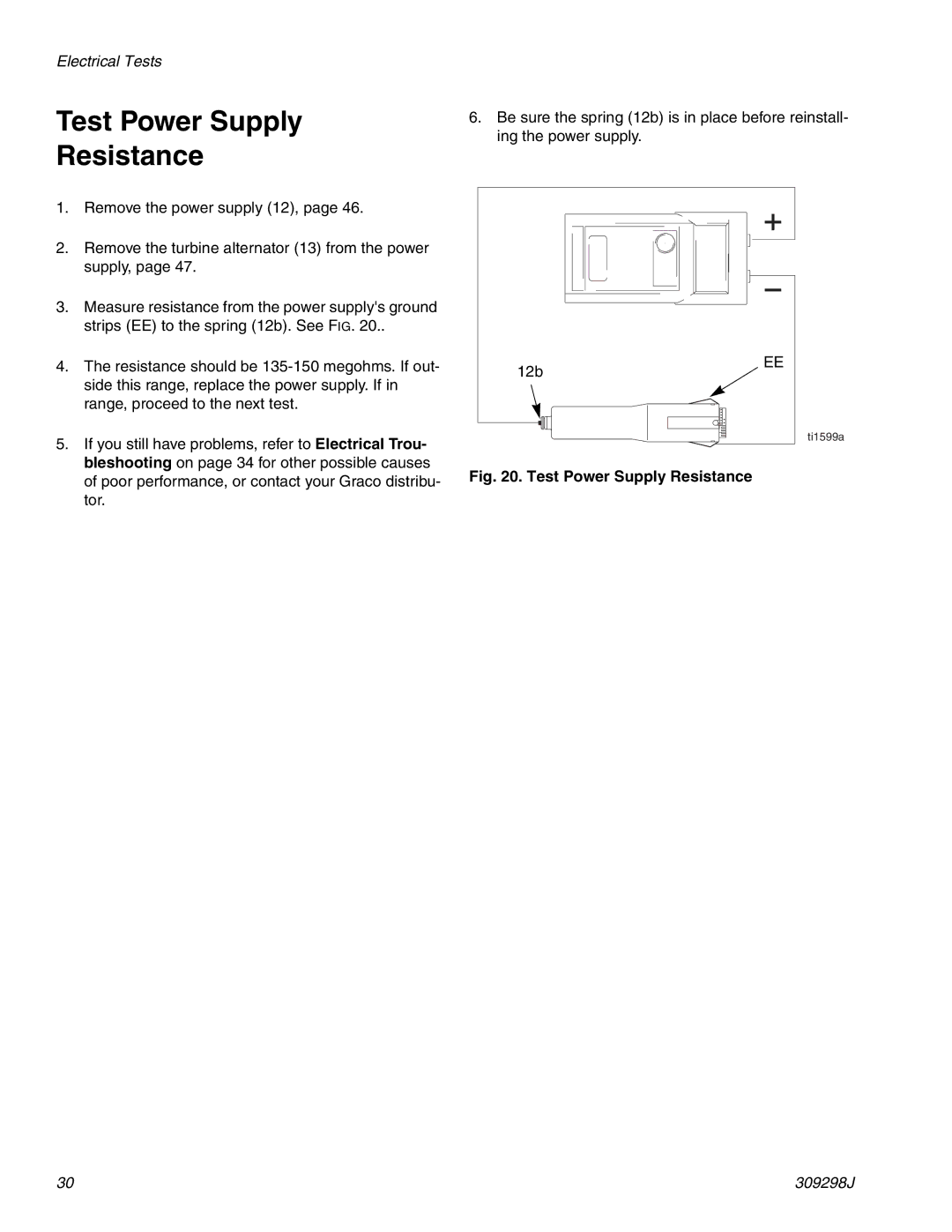 Graco Inc TI1713A, 309298J, 244592, PRO Auto Xs AA important safety instructions Test Power Supply Resistance 