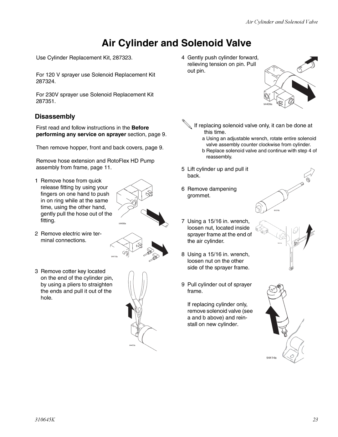 Graco Inc 310645K manual Air Cylinder and Solenoid Valve 