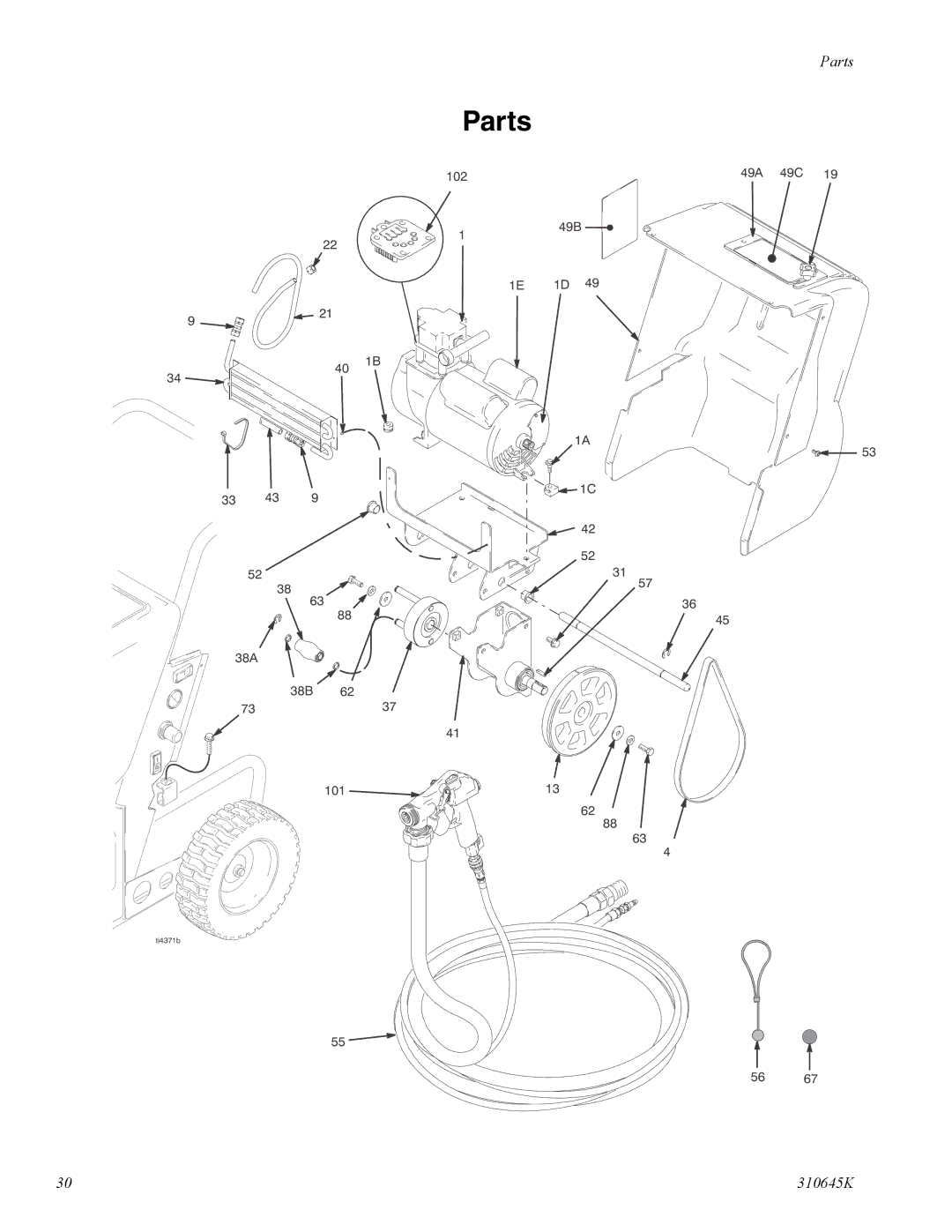 Graco Inc 310645K manual Parts 