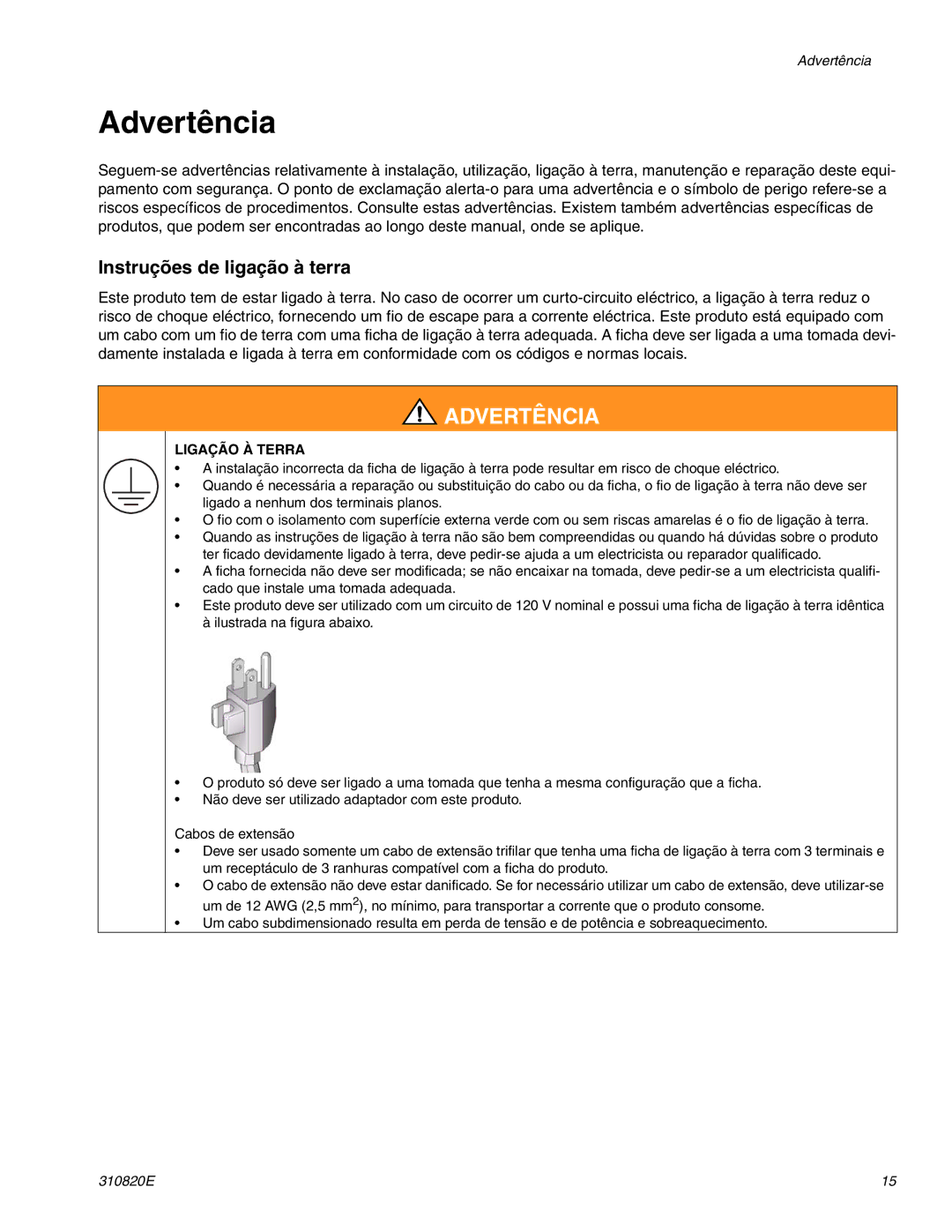 Graco Inc Hi-Boy, 310820E, ti11626a, ti11583a Advertência, Instruções de ligação à terra, Ligação À Terra 