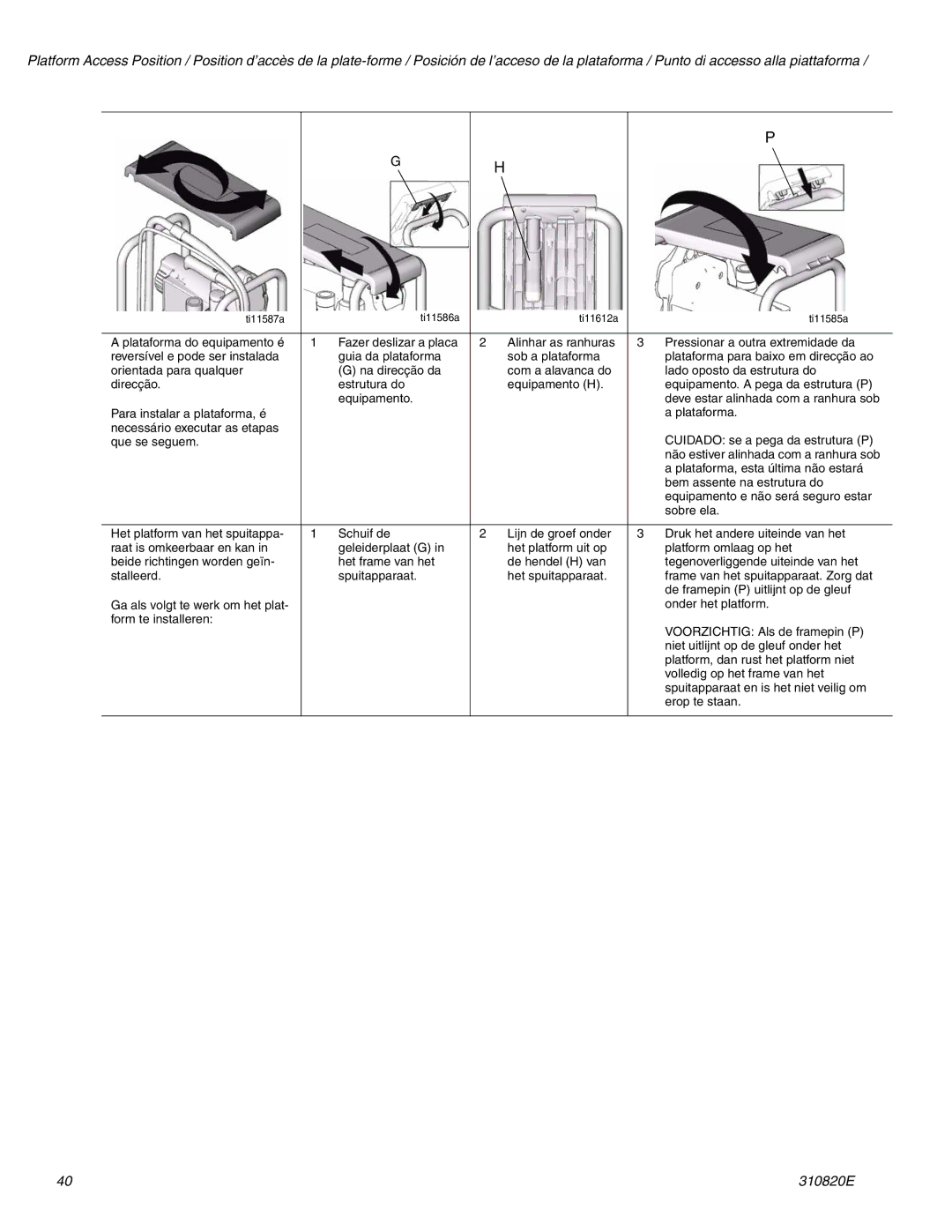 Graco Inc 310820E, ti11626a, ti11583a, Hi-Boy important safety instructions 