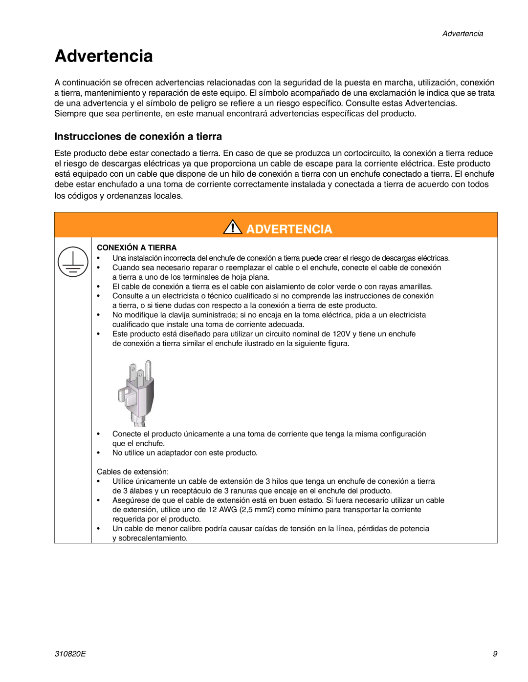 Graco Inc ti11626a, 310820E, ti11583a, Hi-Boy Advertencia, Instrucciones de conexión a tierra, Conexión a Tierra 