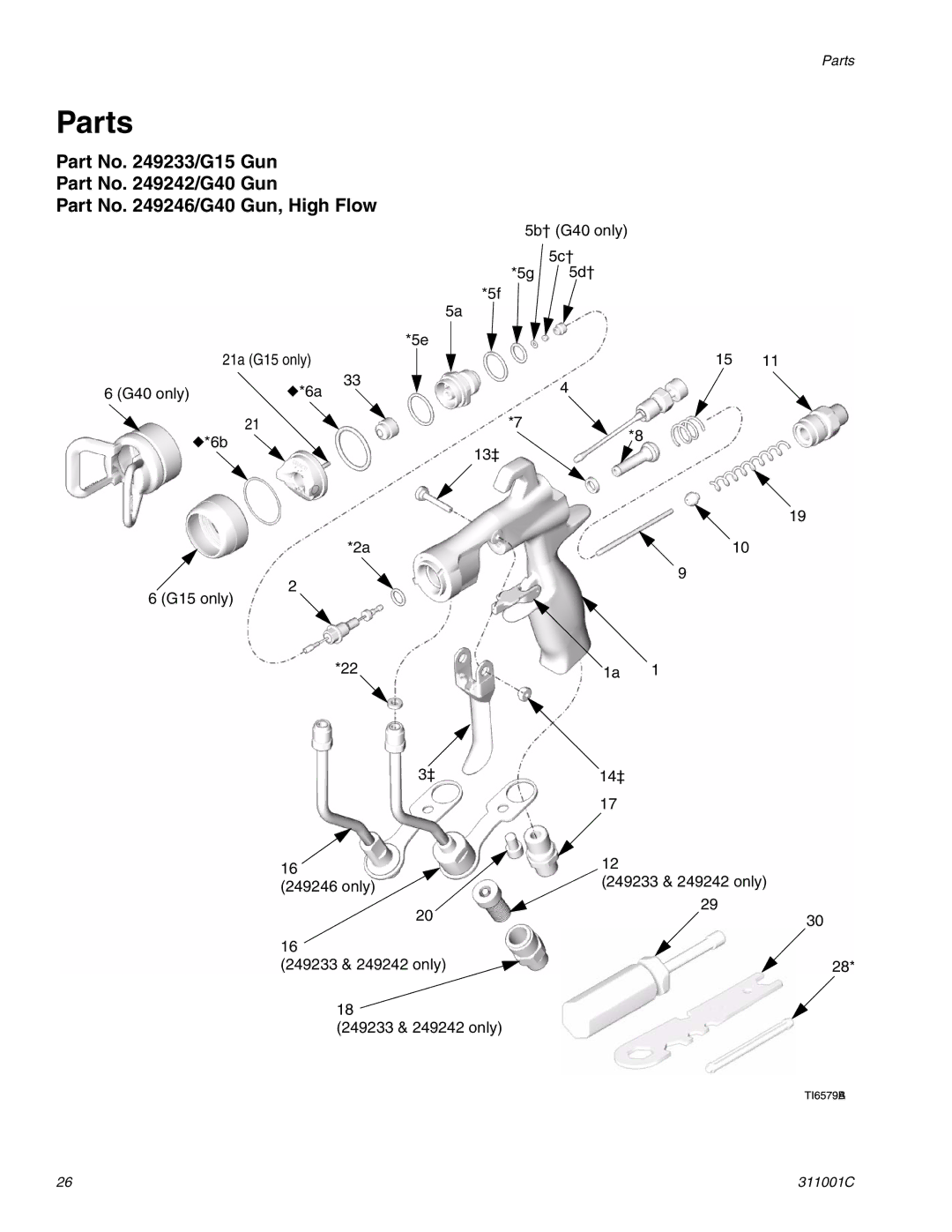 Graco Inc 311001C important safety instructions Parts 