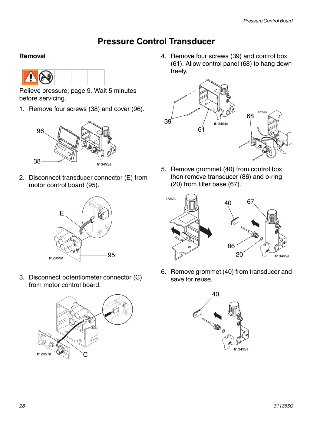 Graco Inc ti13450a, 311365G, ti13460a, ti13459a, ti13461a important safety instructions Pressure Control Transducer 