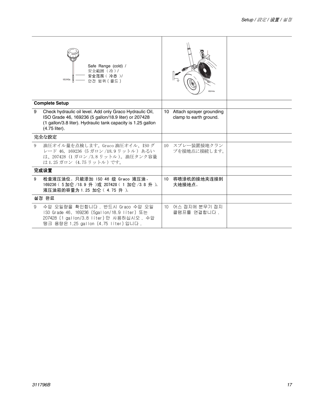 Graco Inc 311796B important safety instructions Safe Range cold 