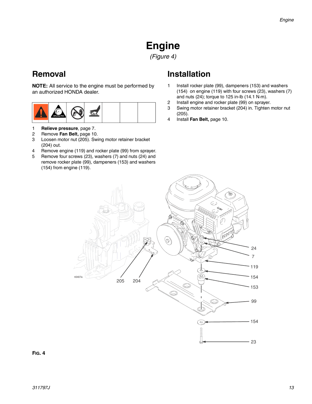 Graco Inc 311797J important safety instructions Engine 