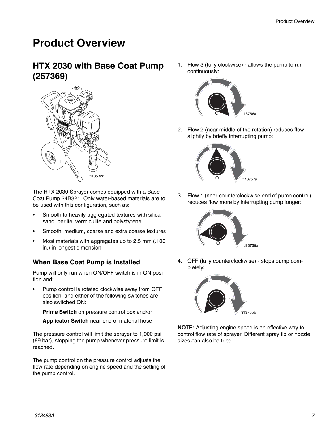 Graco Inc 313483A important safety instructions HTX 2030 with Base Coat Pump, When Base Coat Pump is Installed 