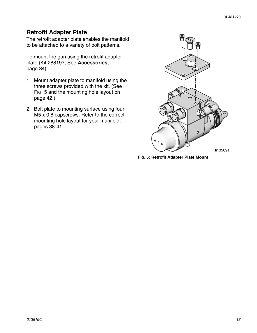 Graco Inc 313516C important safety instructions Retrofit Adapter Plate Mount 