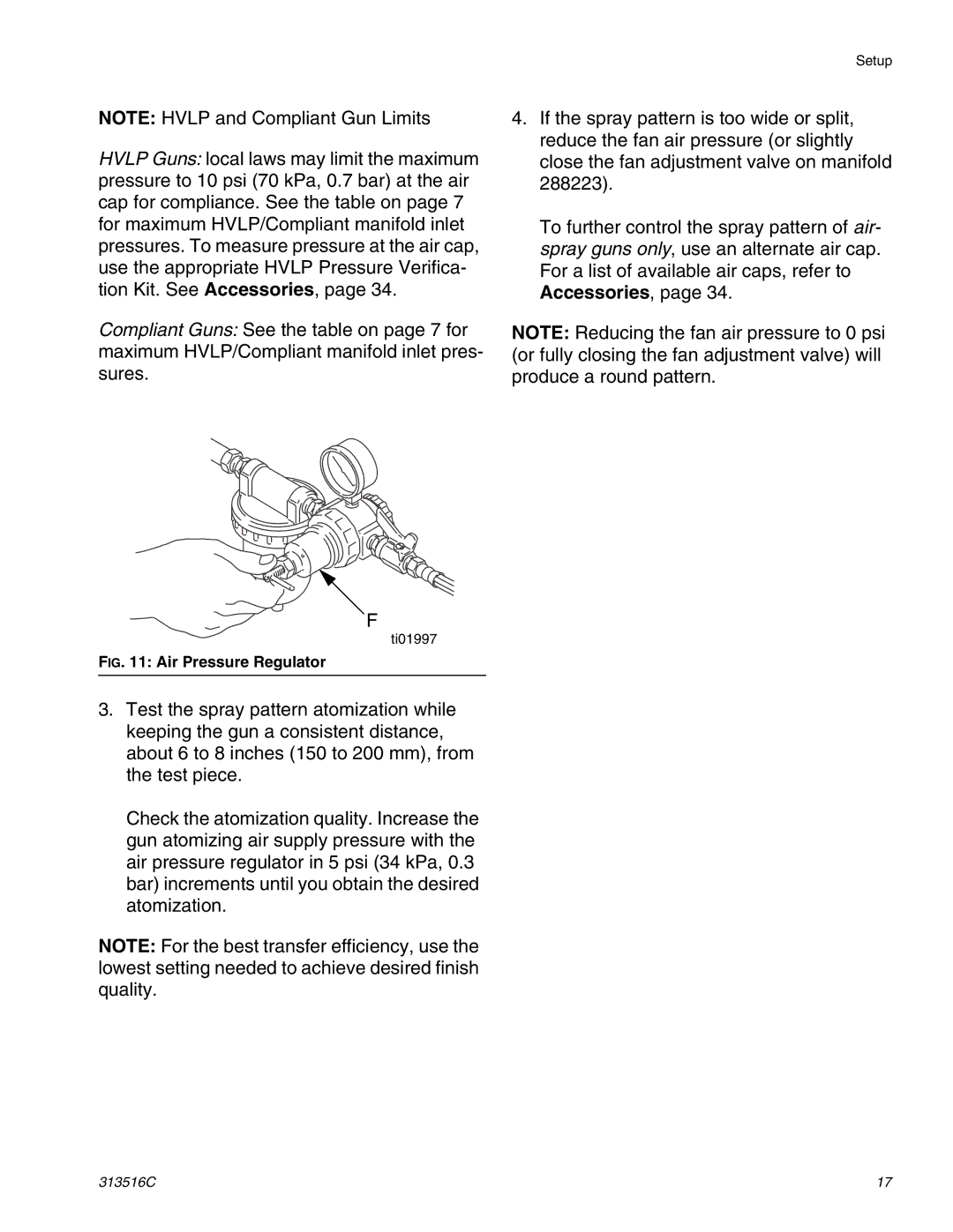 Graco Inc 313516C important safety instructions Air Pressure Regulator 