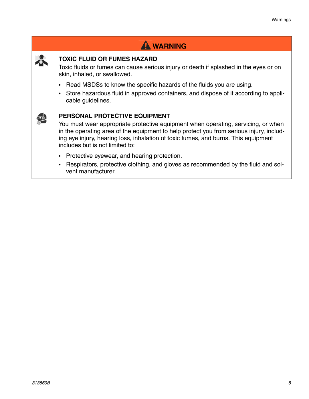 Graco Inc TI14428A, 313869B, TI14427A important safety instructions Toxic Fluid or Fumes Hazard 