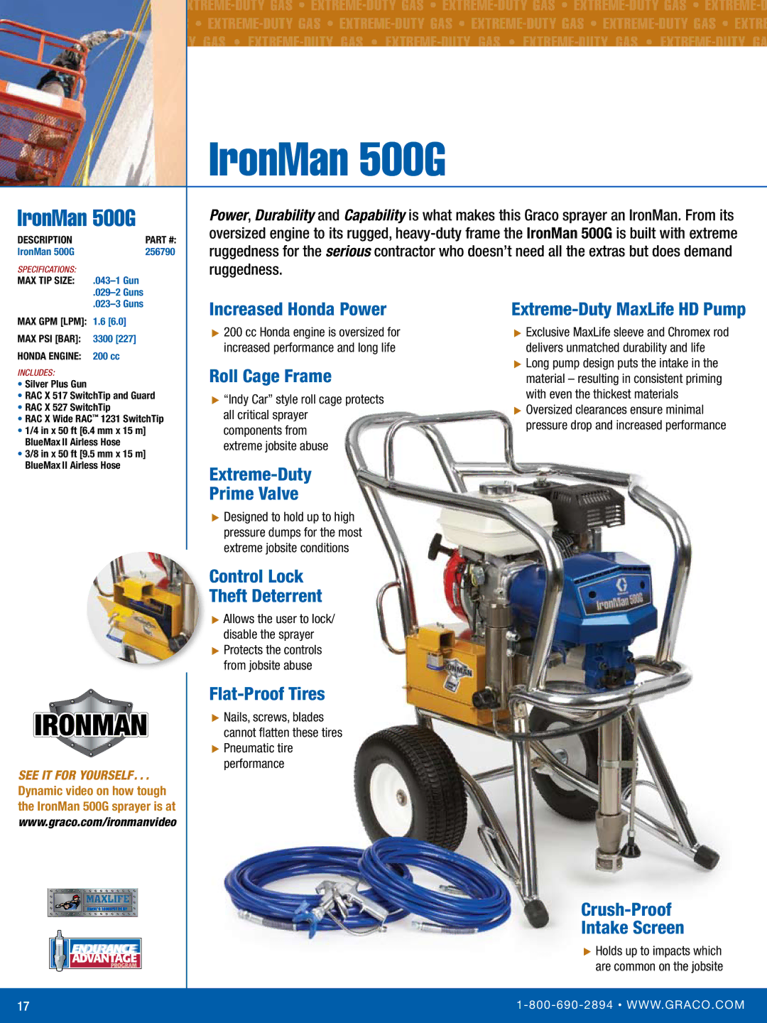 Graco Inc 200 Convertible, 337554 Increased Honda Power, Roll Cage Frame, Control Lock theft deterrent, Flat-Proof Tires 