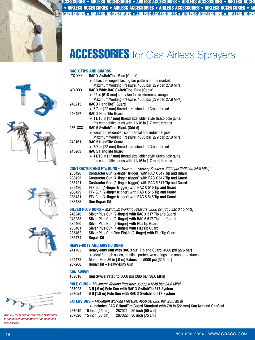 Graco Inc 337554, 230 Convertible, 200 Convertible, 130 Convertible manual ACCessoRies for Gas Airless Sprayers 